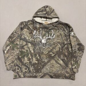 RedHead Outdoor Camo Deer‎ Skull Hunting Pullover Hoodie Jacket Men's Large
